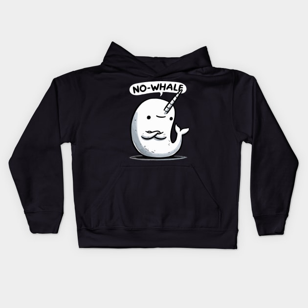 No Whale Narwhale Kids Hoodie by DoodleDashDesigns